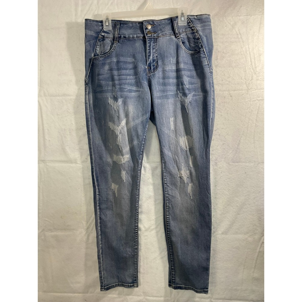 VIP Jeans Skinny Jeans Womens 13 Blue Distressed Ripped Denim Streetwear